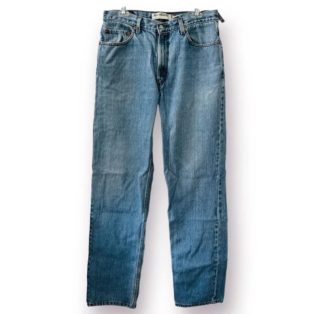 Levis 550 Jeans Men's Size 36 x 34 Light Wash Relaxed Fit Denim Pants *Flaw*